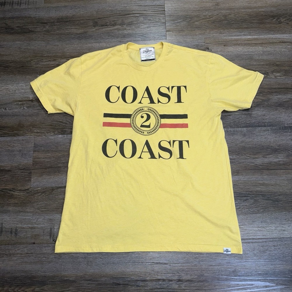 Y2K Kid Dangerous Coast 2 Coast Shirt Mens Large Yellow Spell-Out Made In USA